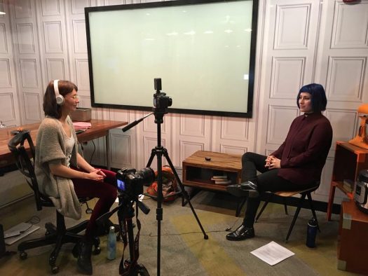The IFundWomen crew shoots a crowdfunding campaign video in Boston. (Credit: IFundWomen Facebook page)