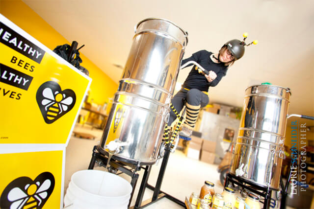 Kristy Allen of The Beez Kneez on her invention, the Honey Cycle. (Credit: The Beez Kneez)