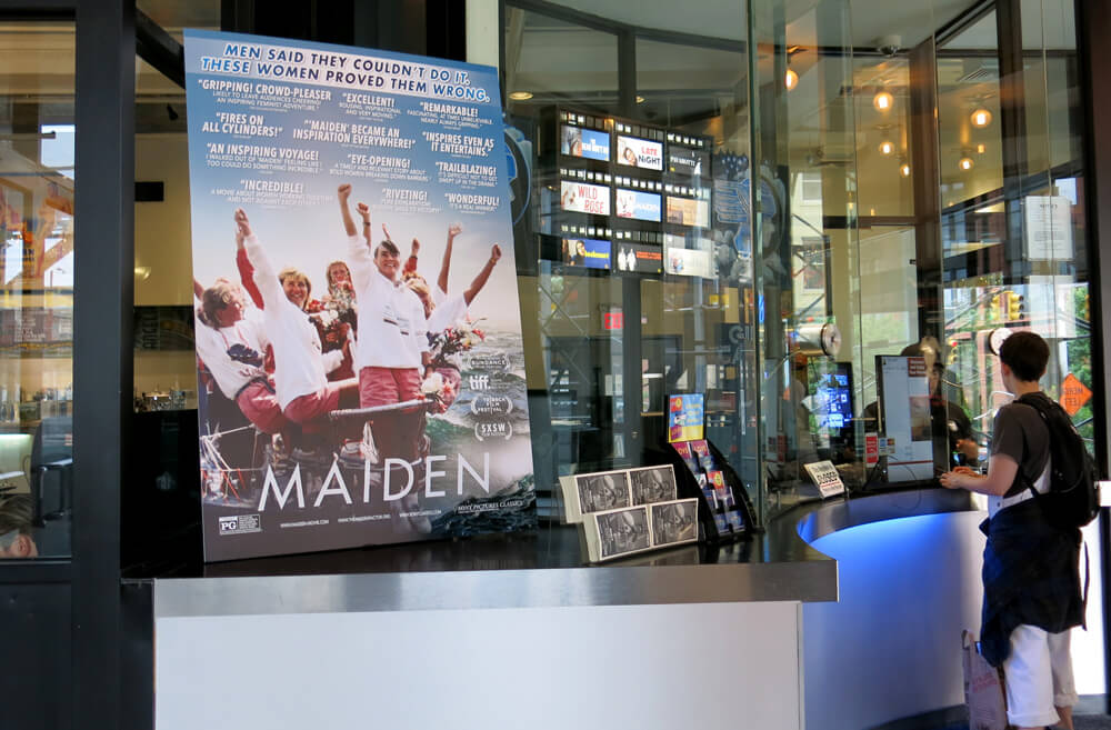 The new documentary Maiden is now playing in select theaters, such as the Angelika Film Center in New York City. (Credit: Christina Kelly).