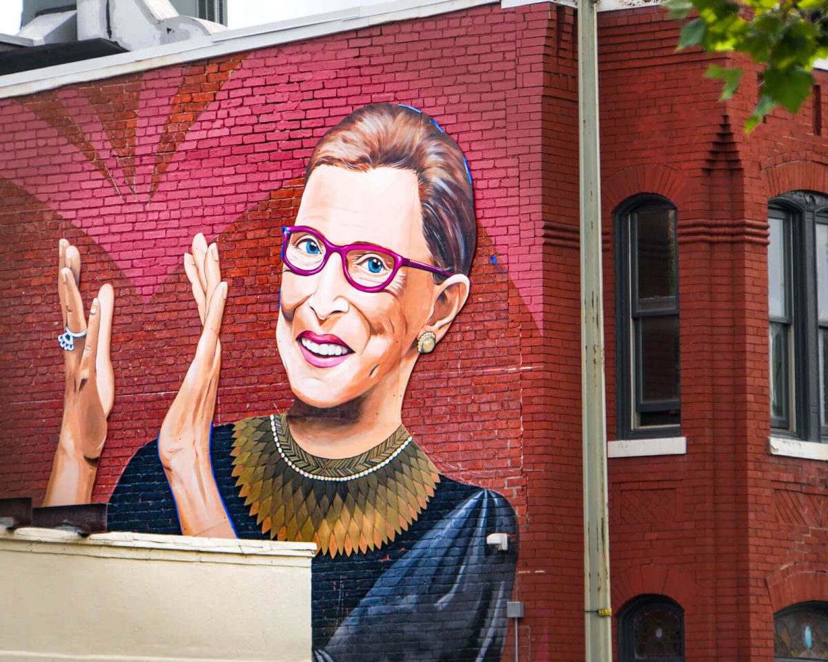 A mural of Ruth Bader Ginsburg mural in Washington, D.C. (Photo credit: Ted Eytan, Creative Commons)